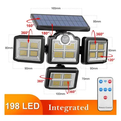 (Integrated-198 SMD) 122/138/171/198/333 Led Solar Lights Outdoor Motion Sensor Human Induction 