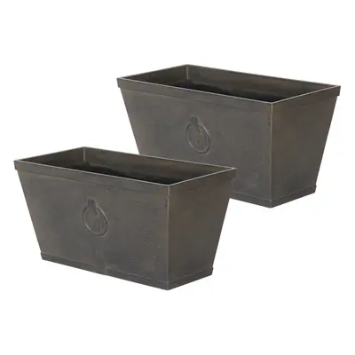 Set of Plant Pots x x cm Brown PORIA