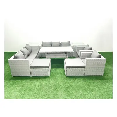 Fimous Rattan Garden Furniture Set Outdoor Seater Patio Dinin g Sofa Sets with Dining Table Chai