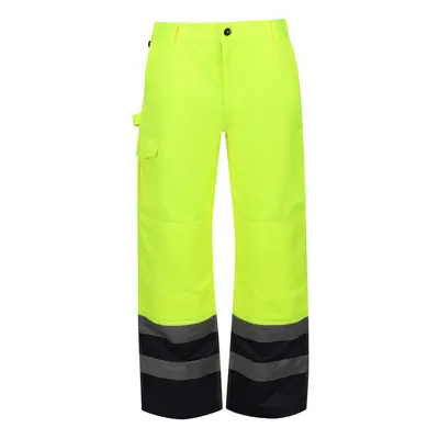 (44R, Yellow) Regatta Mens Pro Hi-Vis Cargo Trousers