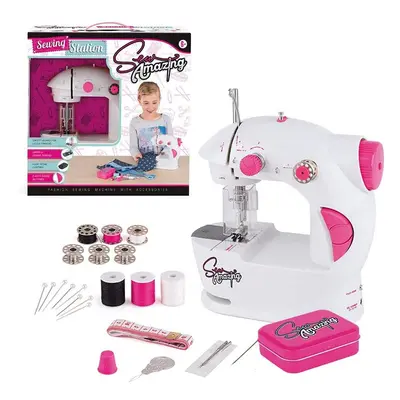 Sew Amazing TY6142 Sew Station Complete Textile Sewing Machine Set for Kids