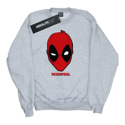 (L, Sports Grey) Marvel Mens Deadpool Mask Sweatshirt