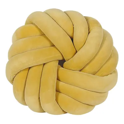 Velvet Knot Cushion x cm Yellow AKOLA