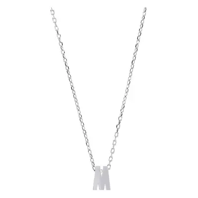 Jewelco London Ladies Sterling Silver Letter Initial Pendant Necklace inch - GIN4M