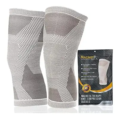 MagnetRX Magnetic Knee Compression Sleeve - (2-Pack) Knee Support with Magnets for Knee & Recove