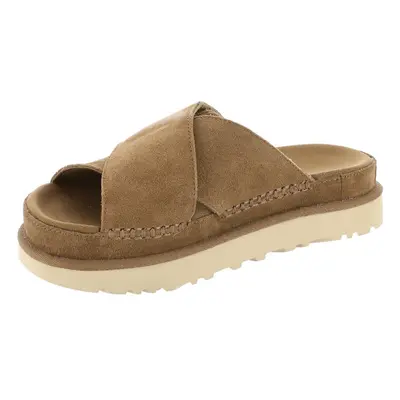 UGG Womens Goldenstar Cross Slide Sandal Chestnut