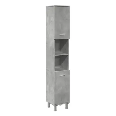 vidaXL Bathroom Cabinet Concrete Grey 30x30x179 cm Engineered Wood