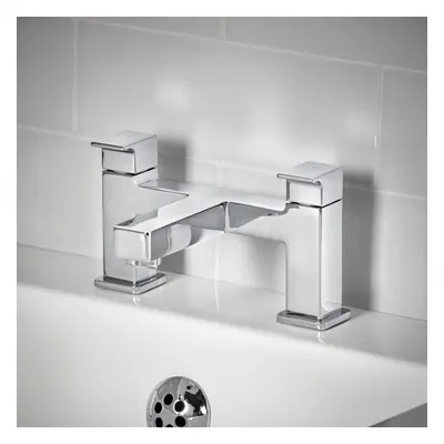 Hansgrohe Vernis Shape Bathroom Bath Mixer Tap Twin Lever Modern Square Chrome