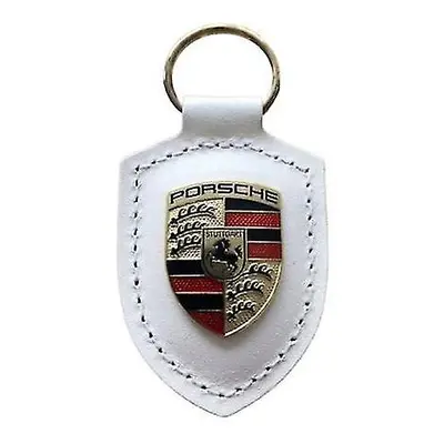 Porsche Crest Leather Keyring - White (wap0500950e)