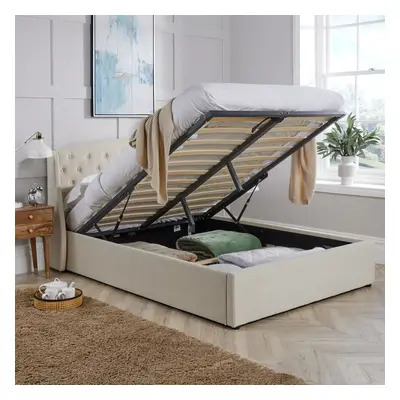 (King) Home Source Tahoe End Gas Lift Ottoman Storage Bed