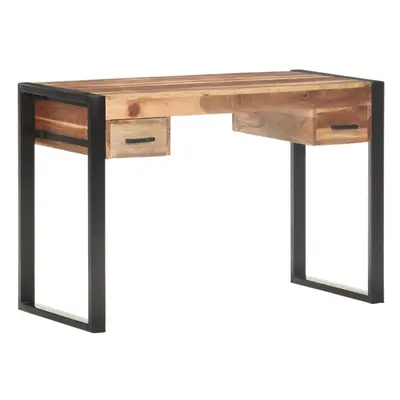 vidaXL Solid Wood Desk with Sheesham Finish Computer Study Work Console Table