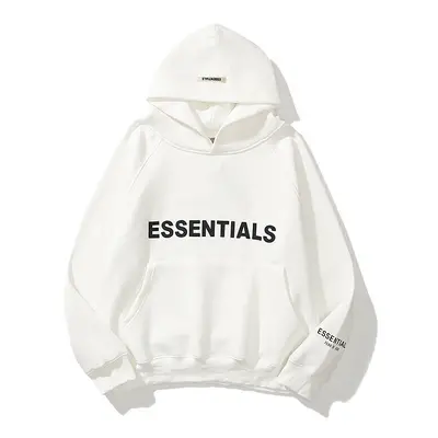 (White , M) ESSENTIALS Sweatshirt Trendy Letter Men's and Women's Hoodie