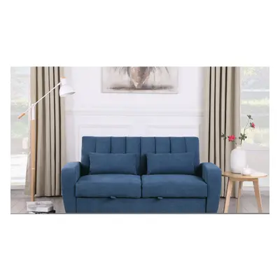 (BLUE) Modern and Versatile Fabric Seater Guest SofaBed