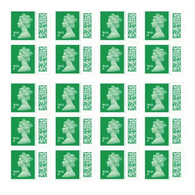 2nd Class Stamps (20 Pack) - Self Adhesive UK Letter Postage Stamps for Standard Mail with Barco