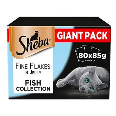 SHEBA Fine Flakes Cat Pouches Fish Collection in Jelly 12x85g