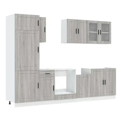 (grey sonoma) vidaXL Piece Kitchen Cabinet Set Kalmar Old Wood Engineered Wood