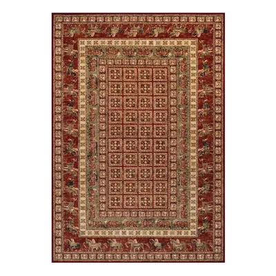 (Persian Squares - Red, x cm) Luxury Traditional Oriental Pure Wool Rugs Hallway Runner Small Ex