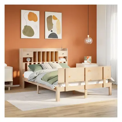 vidaXL Bookcase Bed without Mattress 150x200 cm King Size Solid Wood Pine