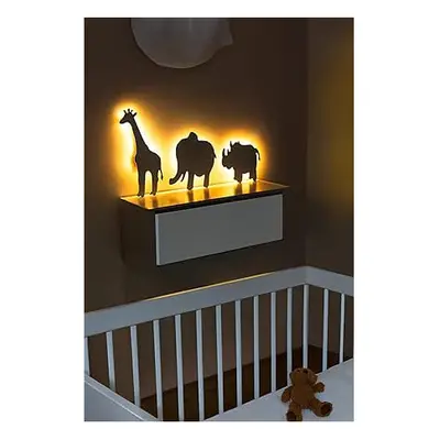 Animal Children's Night Light Set Giraffe Elephant Rhino LED Bedroom Nursery