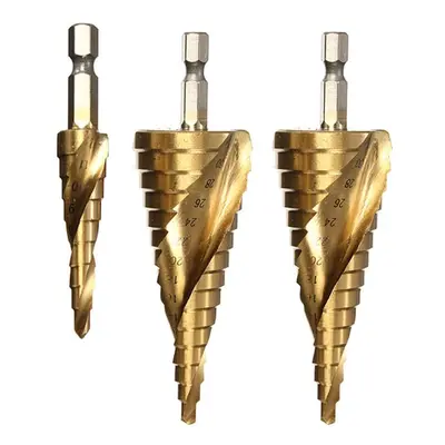 3Pcs 4-12/4-20/4-32 HSS Spiral Grooved Step Drill Bit