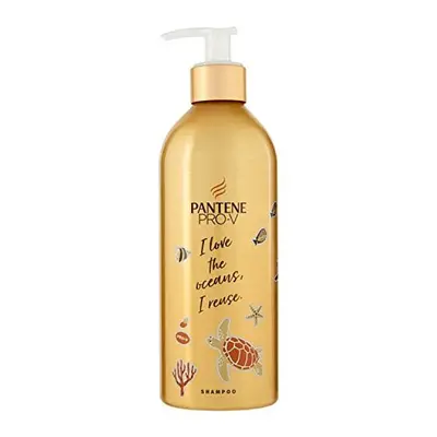 Pantene Pro-V & Care Shampoo for Damaged Hair, Refillable Aluminium Bottle, Pump Dispenser, Hair