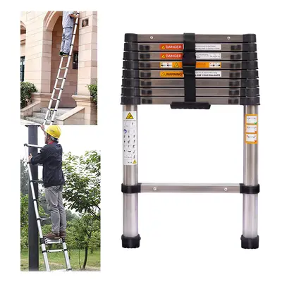 Steel Telescoping Ladder 8.5 FT Collapsible Telescopic Ladder with Lock Mechanism Heavy Duty 330