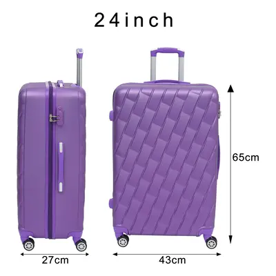 (CMY PURPLE) 24'' Carry on Luggage Trolley Lightweight Suitcase