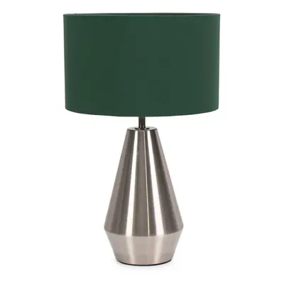 ValueLights Jax Chrome Dimmable Touch Table Lamp & Forest Green Shade