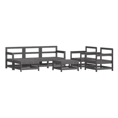 (grey) vidaXL Garden Lounge Set Outdoor Modular Sofa Set Piece Solid Wood Pine