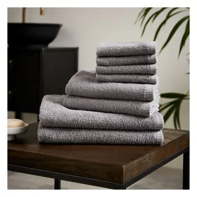 (Grey) Catherine Lansfield Quick Dry 100% Cotton Piece Towel Bale