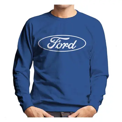 (XL, Royal Blue) Ford Classic White Logo Men's Sweatshirt