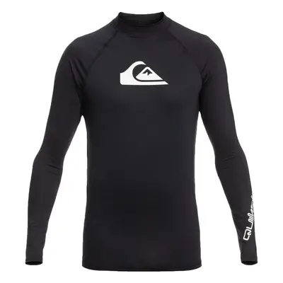 (S, Black) Quiksilver Mens All Time Long Sleeve UPF Rash Guard Vest T-Shirt Top - Black