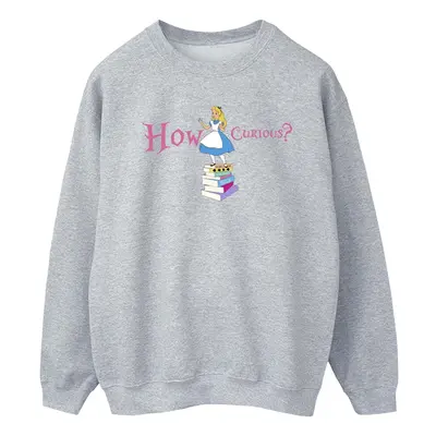 (XXL, Sports Grey) Disney Mens Alice In Wonderland How Curious Sweatshirt