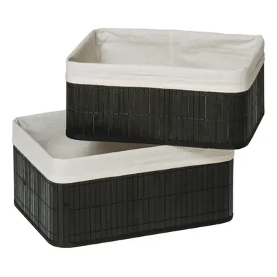 Premier Housewares Kankyo Black Bamboo Storage Boxes - Set of