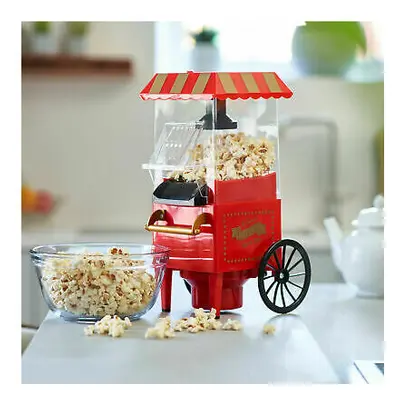 Carnival Retro Style Popcorn Machine Electric Hot Air Popcorn Maker