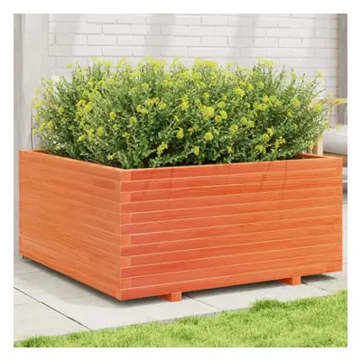 vidaXL Garden Planter Wax Brown 100x100x49.5 cm Solid Wood Pine