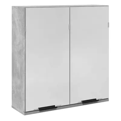 vidaXL Bathroom Mirror Cabinet Concrete Grey 64x20x66.5 cm Engineered Wood