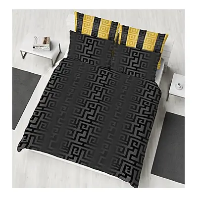 K Collection Athena Duvet Cover - Greek Meander Reversible Bedding Set - Greek Key Design - 100%