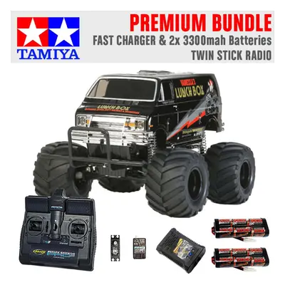 TAMIYA RC Lunch Box Black Edition 1:12 Premium Stick Radio Bundle