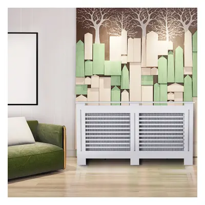 (XL) 91cm High Radiator Cover Heating Cabinet White