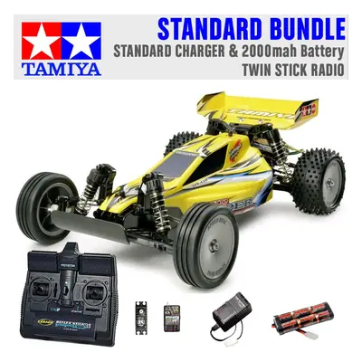 TAMIYA RC Sand Viper DT-02 Tuned 2WD 1:10 Standard Stick Radio Bundle