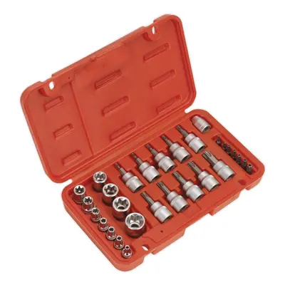 Sealey Premier TRX-Star* Socket & Security Bit Set 1/4"Sq & 3/8"Sq Drive 29pc AK6193