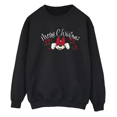 (4XL, Black) Disney Womens/Ladies Minnie Mouse Christmas Holly Sweatshirt