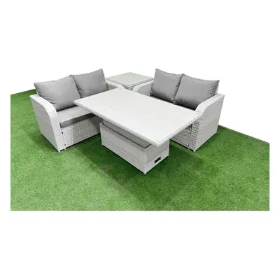 Fimous Seater Outdoor Love Sofa Set Rattan Garden Furniture Set with Adjustable Lifting Dining o