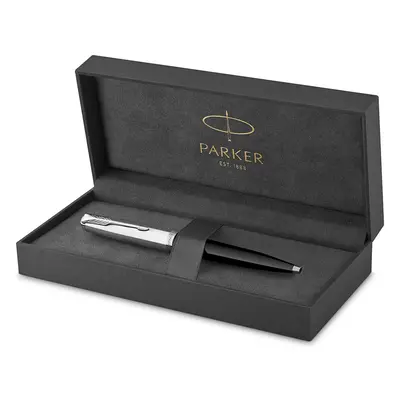 Parker Ballpoint Pen | Black Barrel with Chrome Trim | Medium Point with Black Ink Refill | Gift