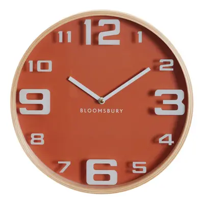 Vitus Orange Wood Large Numbers Wall Clock