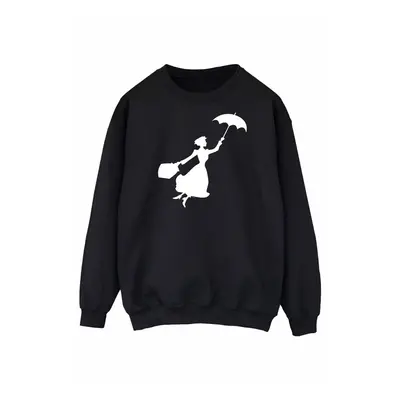 (L, Black) Disney Womens/Ladies Mary Poppins Flying Silhouette Sweatshirt