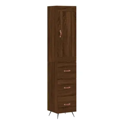 (brown oak, drawers) vidaXL Highboard Sideboard Tall Storage Cabinet Side Cabinet Engineered Woo