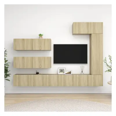 vidaXL Piece TV Cabinet Set Sonoma Oak Engineered Wood