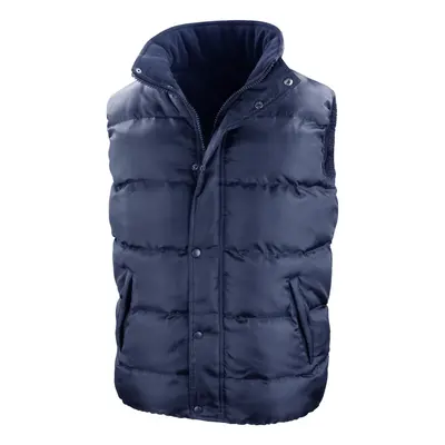 (XL, Navy Blue) Result Mens Core Nova Lux Padded Fleece Lined Bodywarmer Jacket